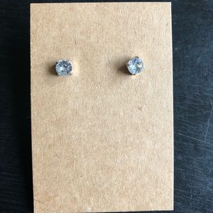 Silver cubic zirconia studs